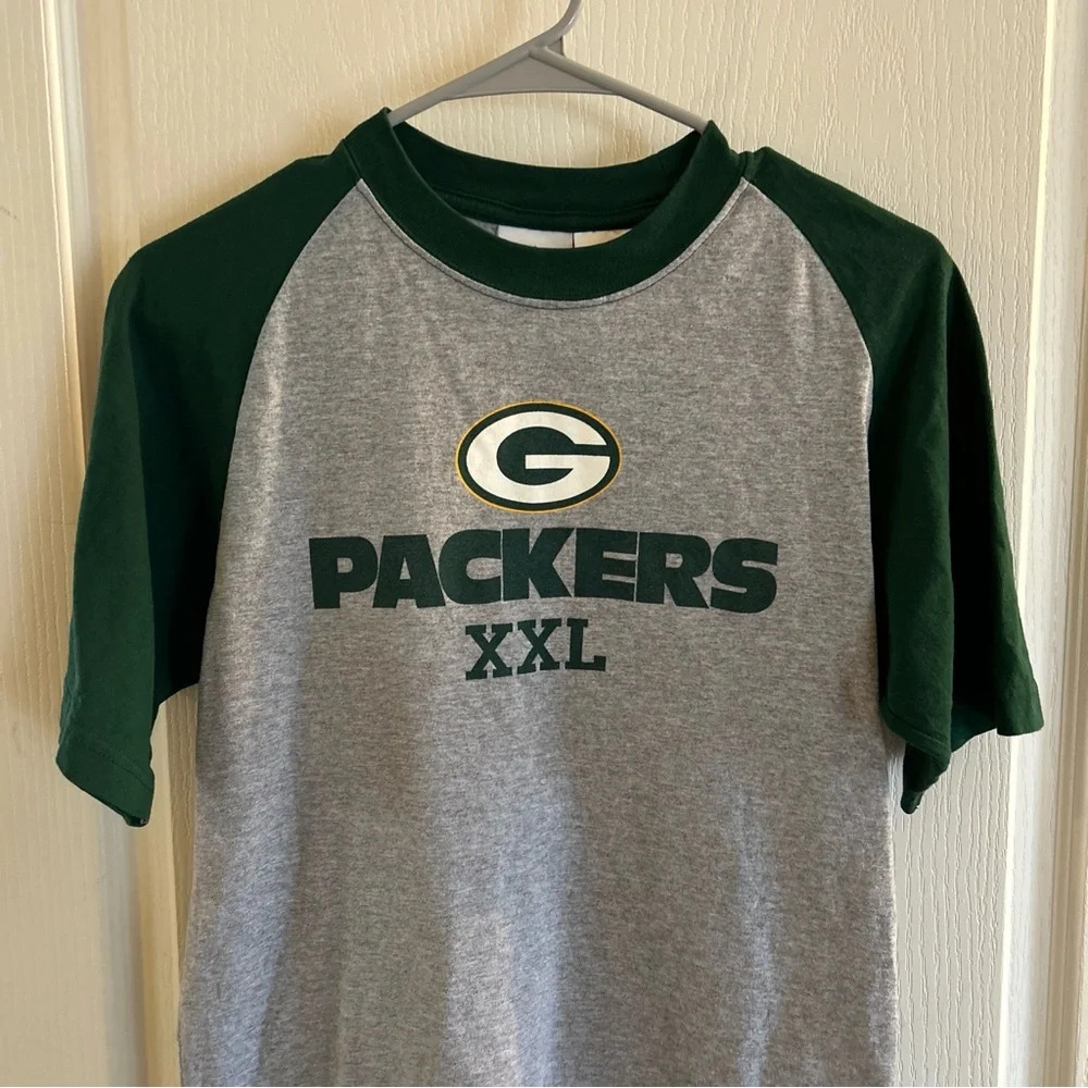 Green Bay Packers Gray/Green T-Shirt XL 14/16 NFL EUC - Picture 2 of 5